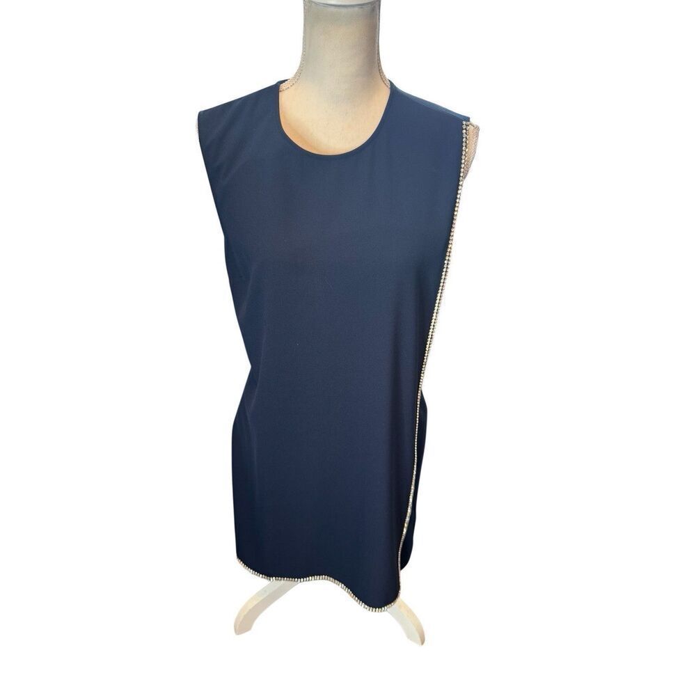 Ted Baker Burford Double Layer Embellished Tunic Dress Navy Rhinestones Sz 3